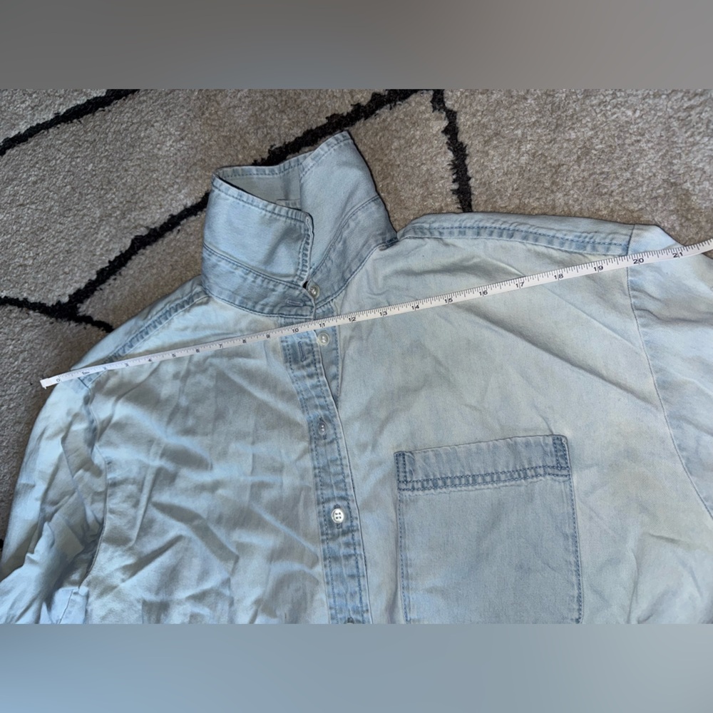 Banana Republic THE OVERSIZED BANDED-COLLAR DENIM SHIRT - Picture 8 of 14